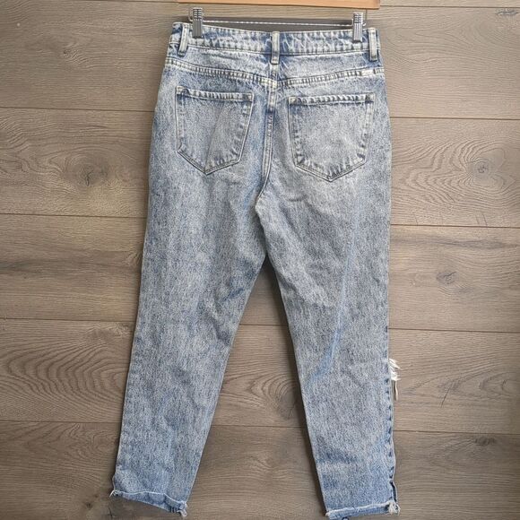 KanCan Light Acid Wash High Rise Distressed Boyfriend Jeans Women's Size 5 26 - Picture 2 of 10